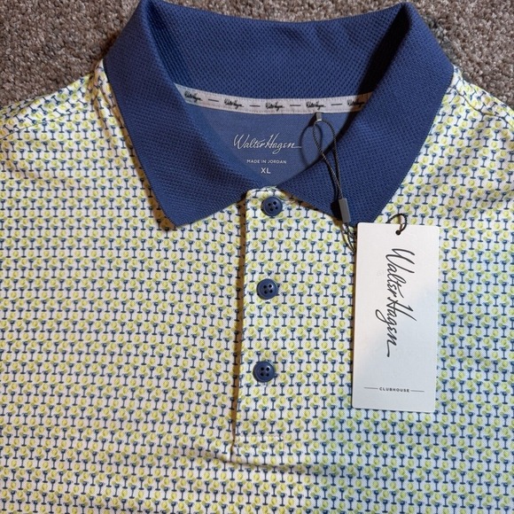 Walter Hagen Other - Walter Hagen Clubhouse Golf Polo Moisture Wicking Stretch White Lime XL